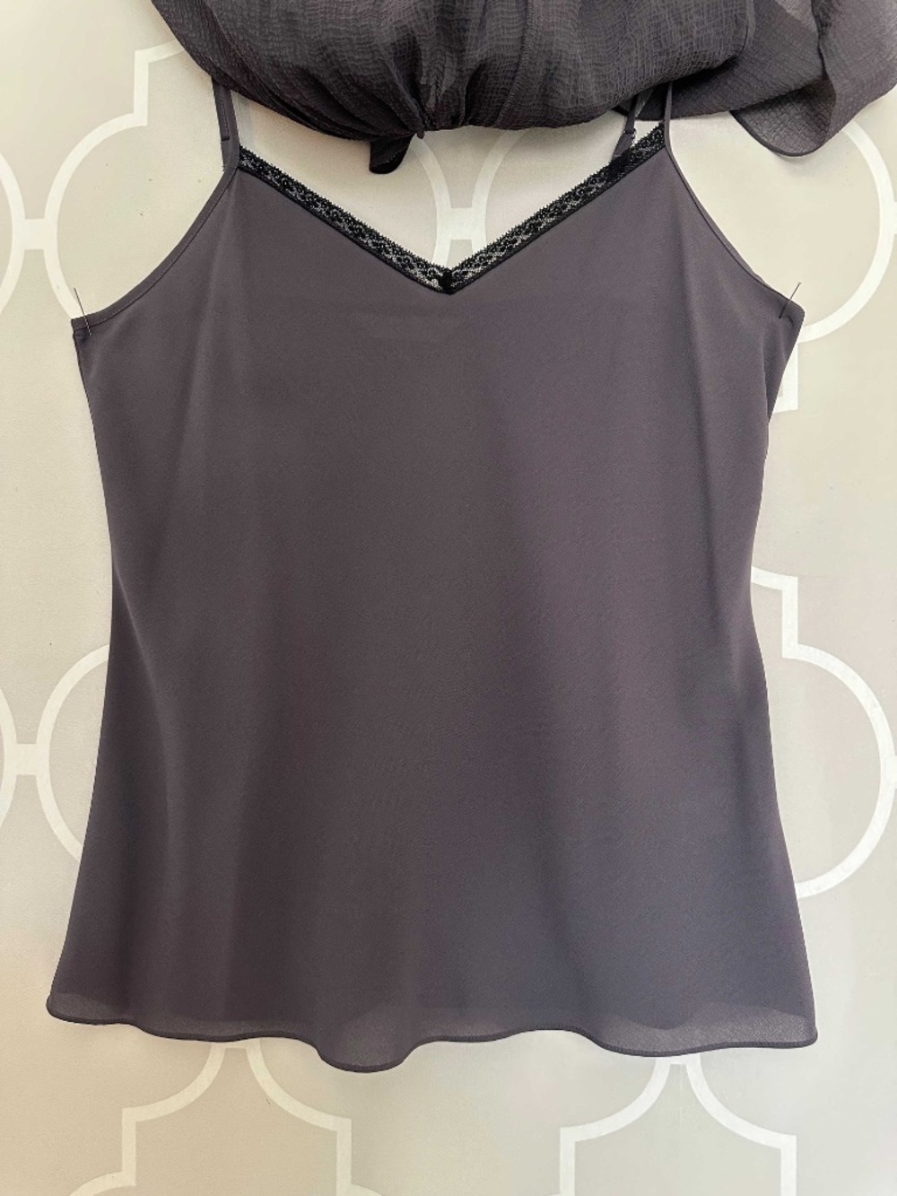 NWT Rebecca Taylor Coal Gray Ruffle Blouse & Camisole Top Size 10 - Picture 11 of 13